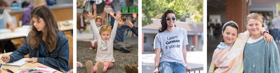 Four pictures of students at our school.